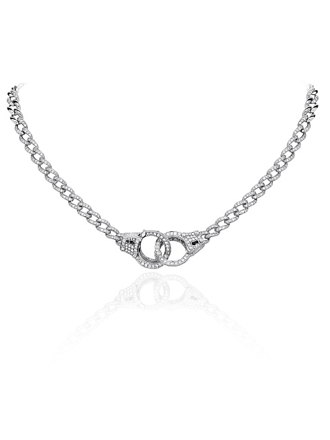 Round Diamond & White Gold Necklace, 3