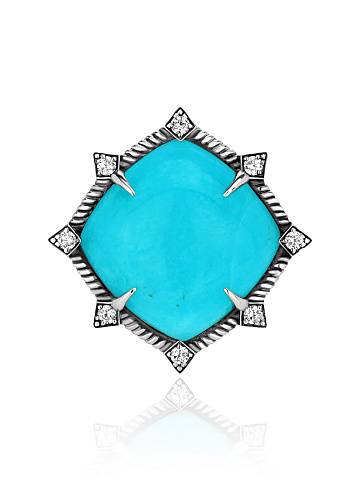 Amazonite & Cubic Zirkonia Ring, 2