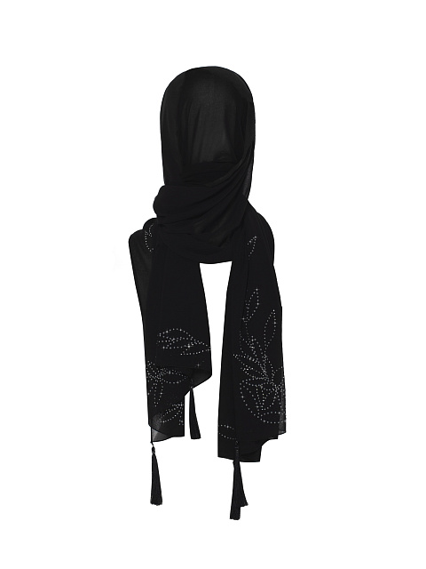 Black Sequin Maxi Dress & Scarf Set, 4