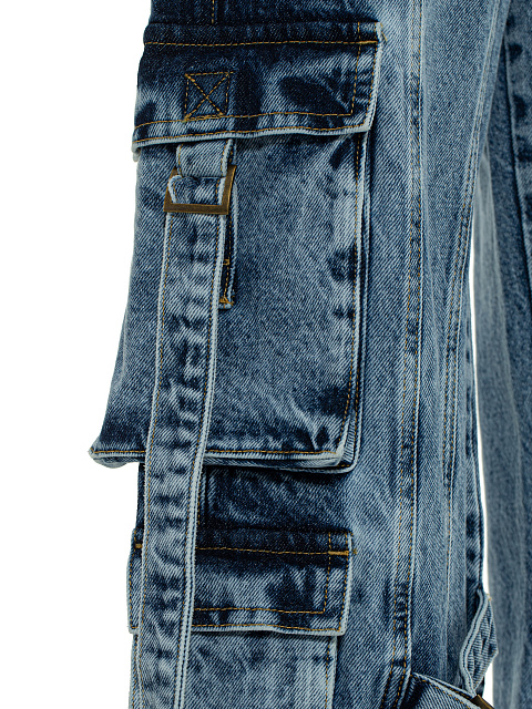 Blue Wide Leg Cargo Jeans, 3 Blue Wide Leg Cargo Jeans, 3