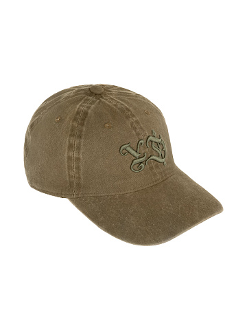 Khaki YD Embroidered Vintage Denim Cap, 1