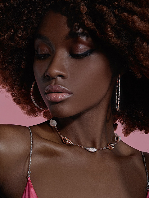 Rose Gold & Round Diamond Hoop Earrings, 2