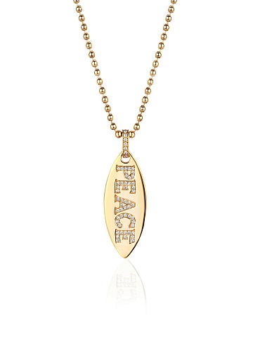 “Peace” yellow gold pendant necklace, 1
