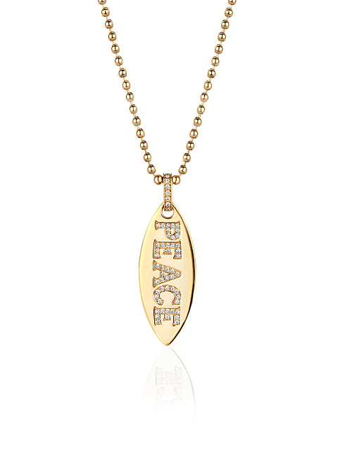 “Peace” yellow gold pendant necklace, 1