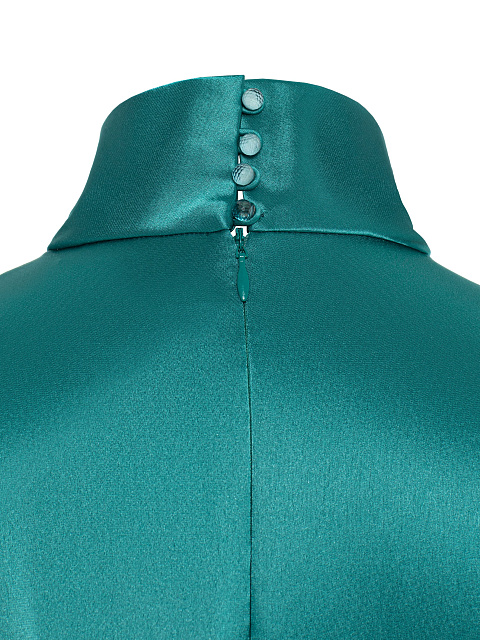 Turquoise Silk Midi Dress, 4