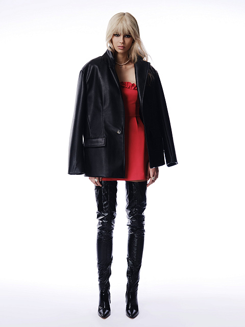 Black Patent Leather Jack Boots, 5