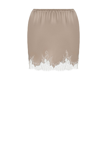 Beige lace mini skirt, 1