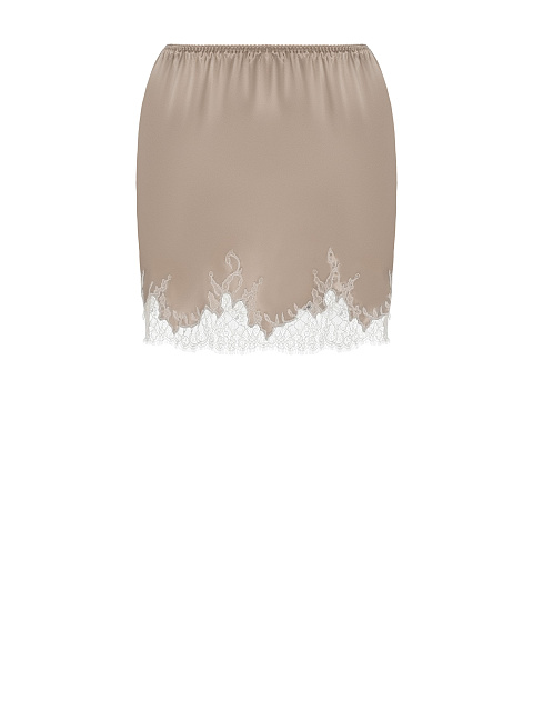 Beige lace mini skirt, 1