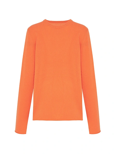 Orange Men's Cashmere Jumper With Print On The Back, 1