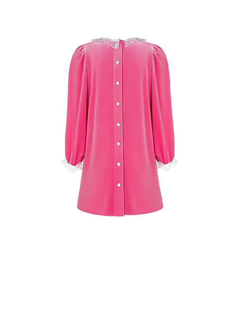 Pink Velvet Girl's Dress, 4
