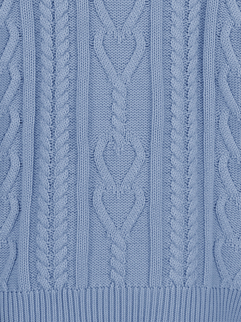 Light blue unisex cotton cable-knit sweater, 3