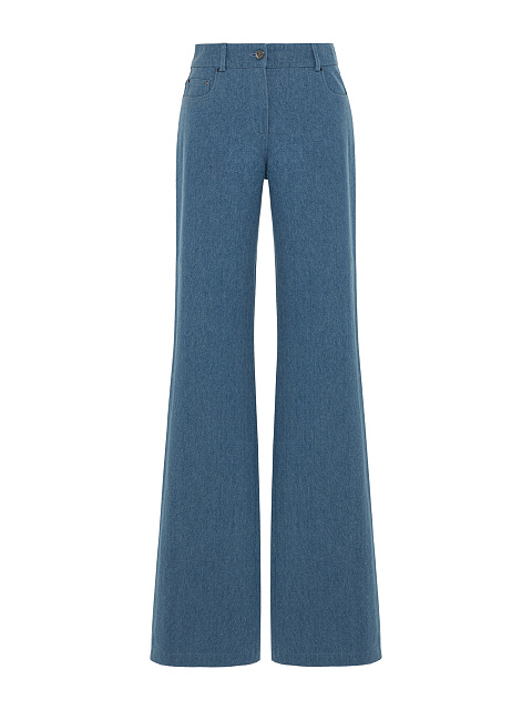 Blue Flared Jeans With Embroidery On Pockets, 2