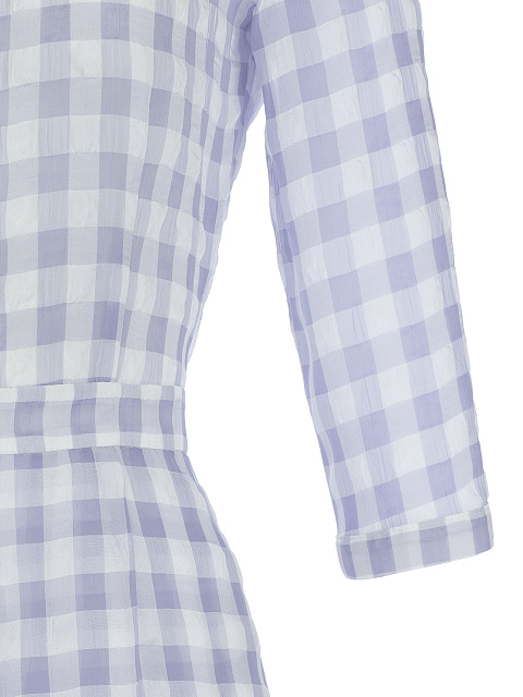 Lilac Checked Chiffon Midi Dress , 3