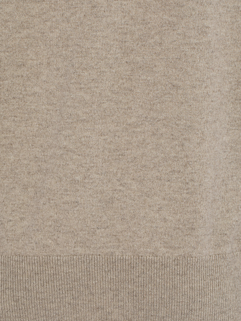 Men's Beige Cashmere Turtleneck Sweater, 3