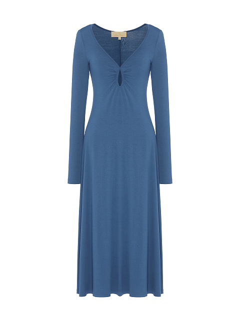 Indigo Rayon Jersey Midi Dress, 1