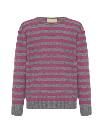 Pink & Grey Striped Pullover, 1