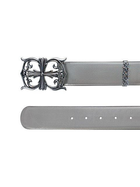 Silver Leather Belt, 2 Silver Leather Belt, 2