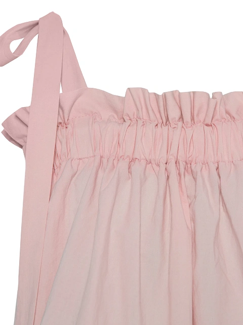 Pink set with tie-front top and ruffled shorts, 5