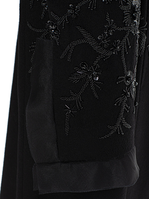 Black wool coat with embroidery, 3 Black wool coat with embroidery, 3