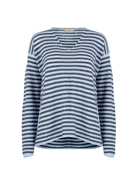 Dark grey striped cashmere pullover , 1