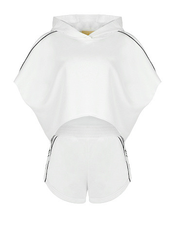 White & Black Embroidery Jersey Set, 1