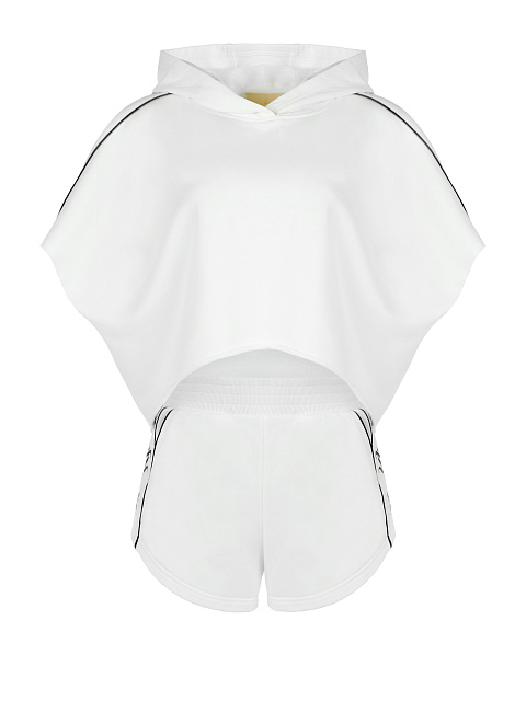 White & Black Embroidery Jersey Set, 1