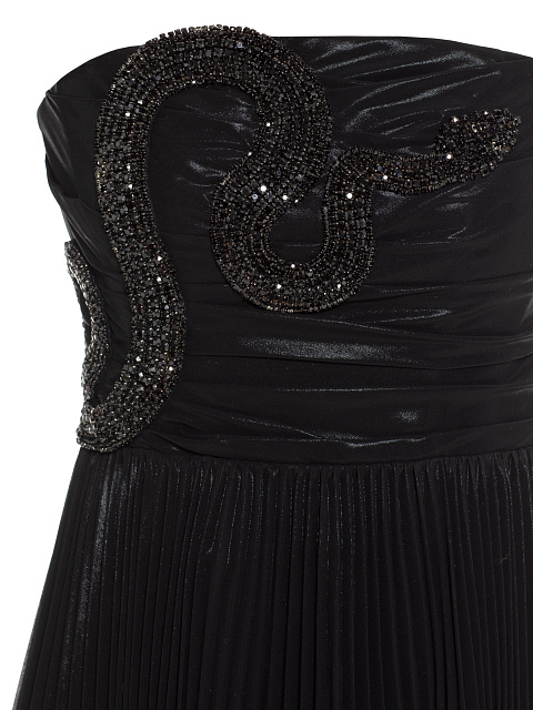 Black chiffon maxi dress with crystal embroidery, 3