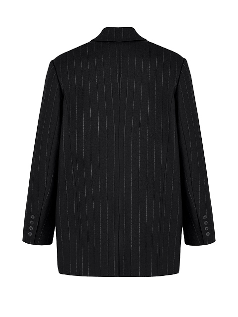 Black Oversized Striped Jacket, 4