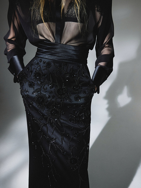 Black embroidered skirt, 3 Black embroidered skirt, 3