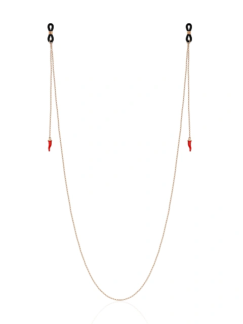 Rose Silver & Red Enamel Sunglass Chain, 1