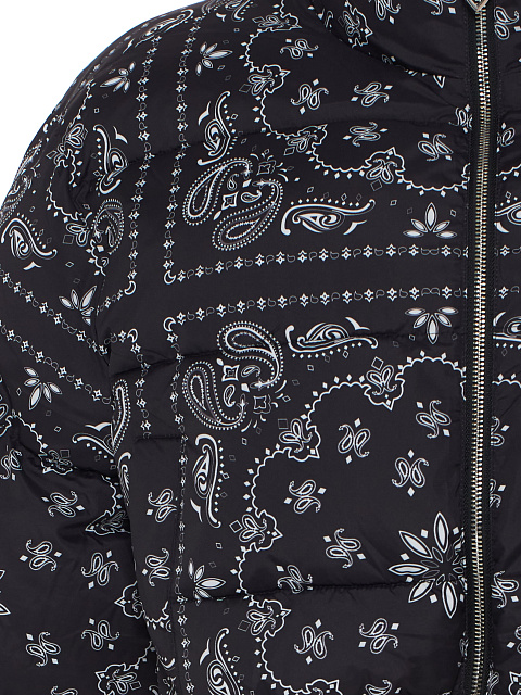 Black cropped down jacket with paisley pattern, 5