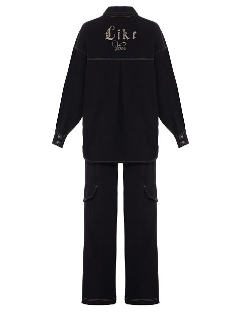 Black Cotton Printed Shirt & Pants, 4 Black Cotton Printed Shirt & Pants, 4