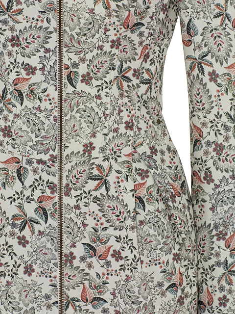 White Floral Print Cotton Mini Dress, 3