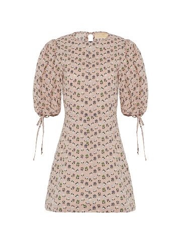 Pink Floral Cotton Mini Dress, 1