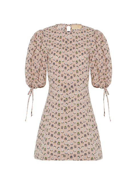 Pink Floral Cotton Mini Dress, 1