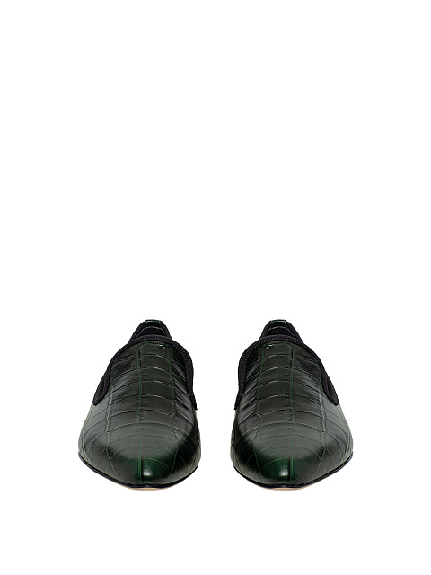 Green leather loafers, 3 Green leather loafers, 3