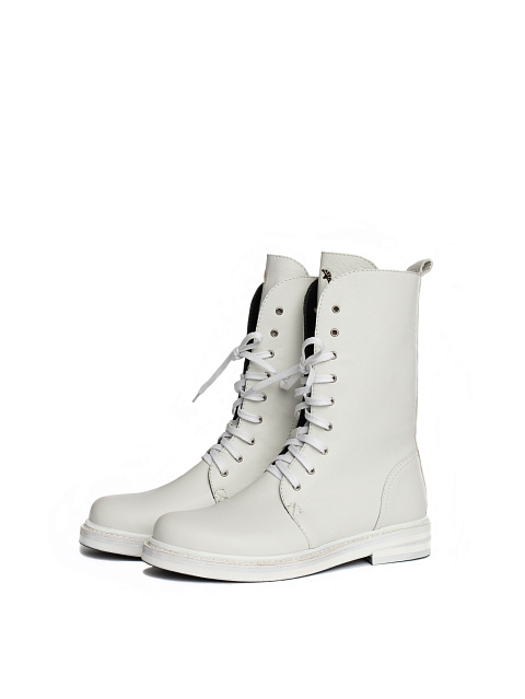 White Leather Army Boots, 1 White Leather Army Boots, 1