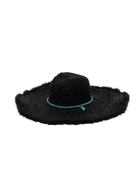Black Straw Hat With Chalcedony, 1 Black Straw Hat With Chalcedony, 1