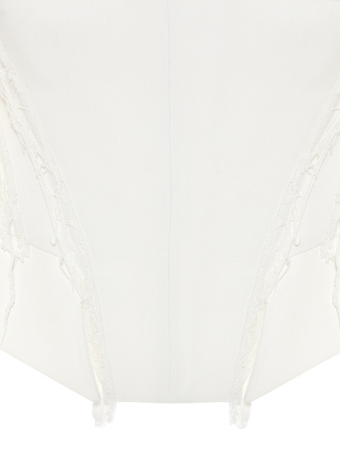 White Denim & Lace Sleeves Top, 3