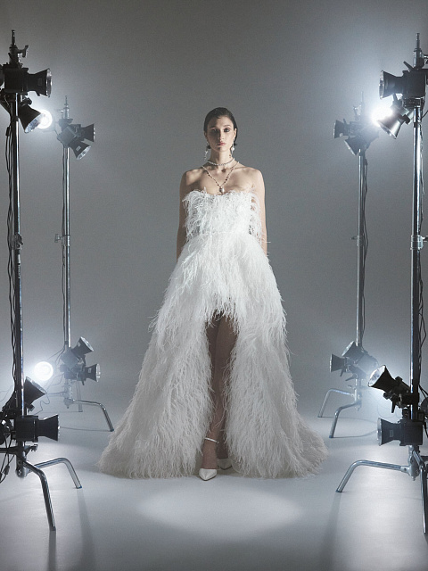 White Feather Tulle Dress, 2