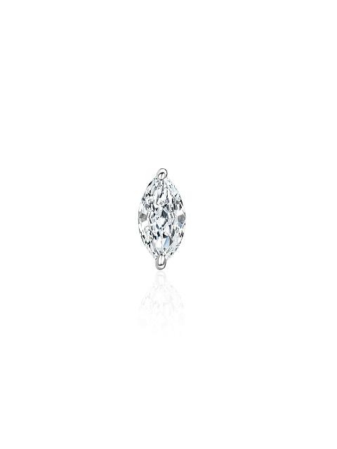 White gold single earring with marquise-cut LG diamond, 4