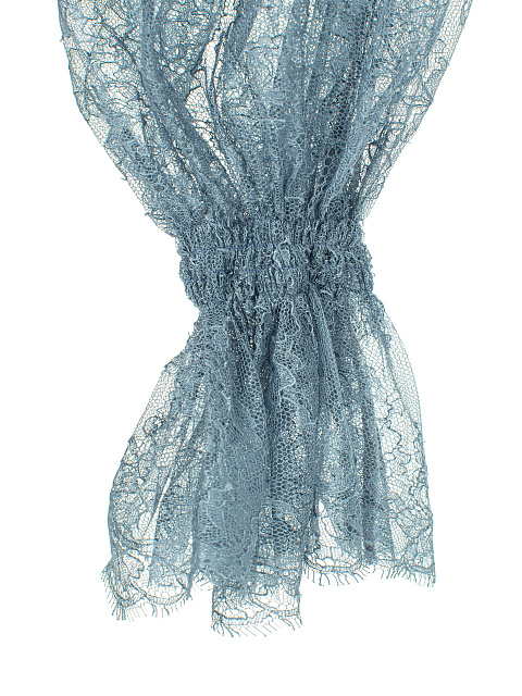 Light Blue Lace Cropped Blouse, 4