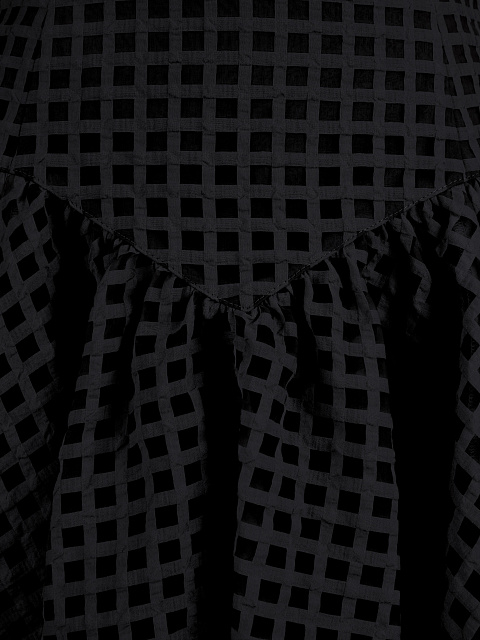 Black Checked Chiffon Top & Mini Skirt, 4