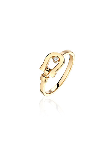 Yellow gold ring with diamond, 1 Yellow gold ring with diamond, 1