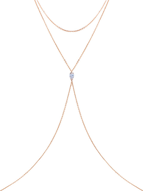 Rose Gold, Pear-cut Topaz & Sapphire Body Chain, 1