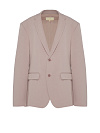 Жакет из пудрово-розовой костюмной ткани, свободный крой, 2 пуговицы