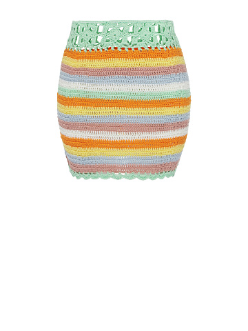 Mint Crochet Knitted Mini Skirt, 1