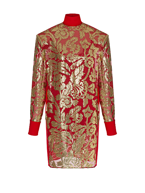 Red velvet devoré midi dress, 1 Red velvet devoré midi dress, 1