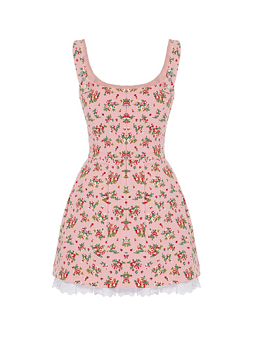 Pink mini dress with lace petticoat, 2