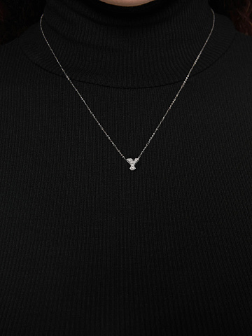 White gold necklace with a pendant in the shape of the letter Y, 2